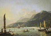 William Hodges Hodges' painting of HMS Resolution and HMS Adventure in Matavai Bay, Tahiti oil painting